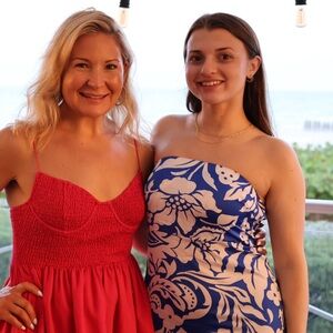 Midi Blue Floral Strapless Dress